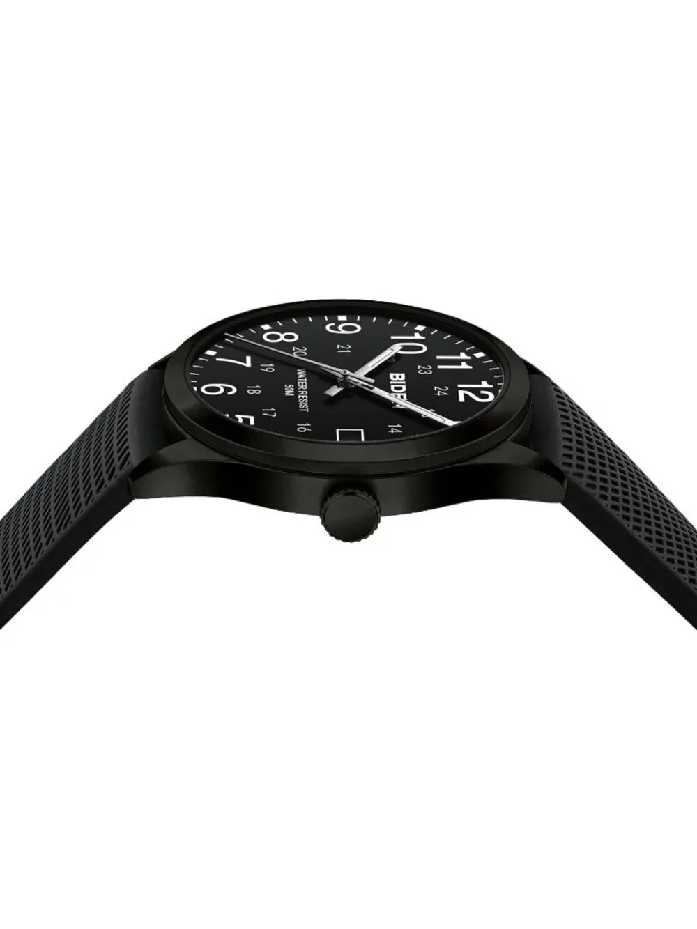 Mens All Black Analog Quartz Unisex Medical Professionals Waterproof Nurse Watch